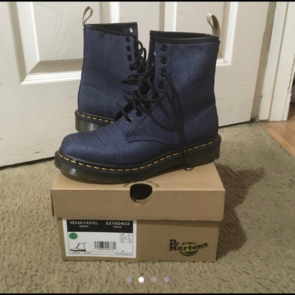 Vegan Indigo Blue Doc Martens